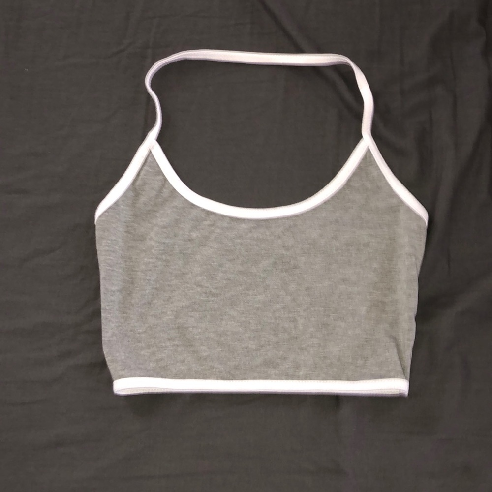 Grey Halter Crop Top